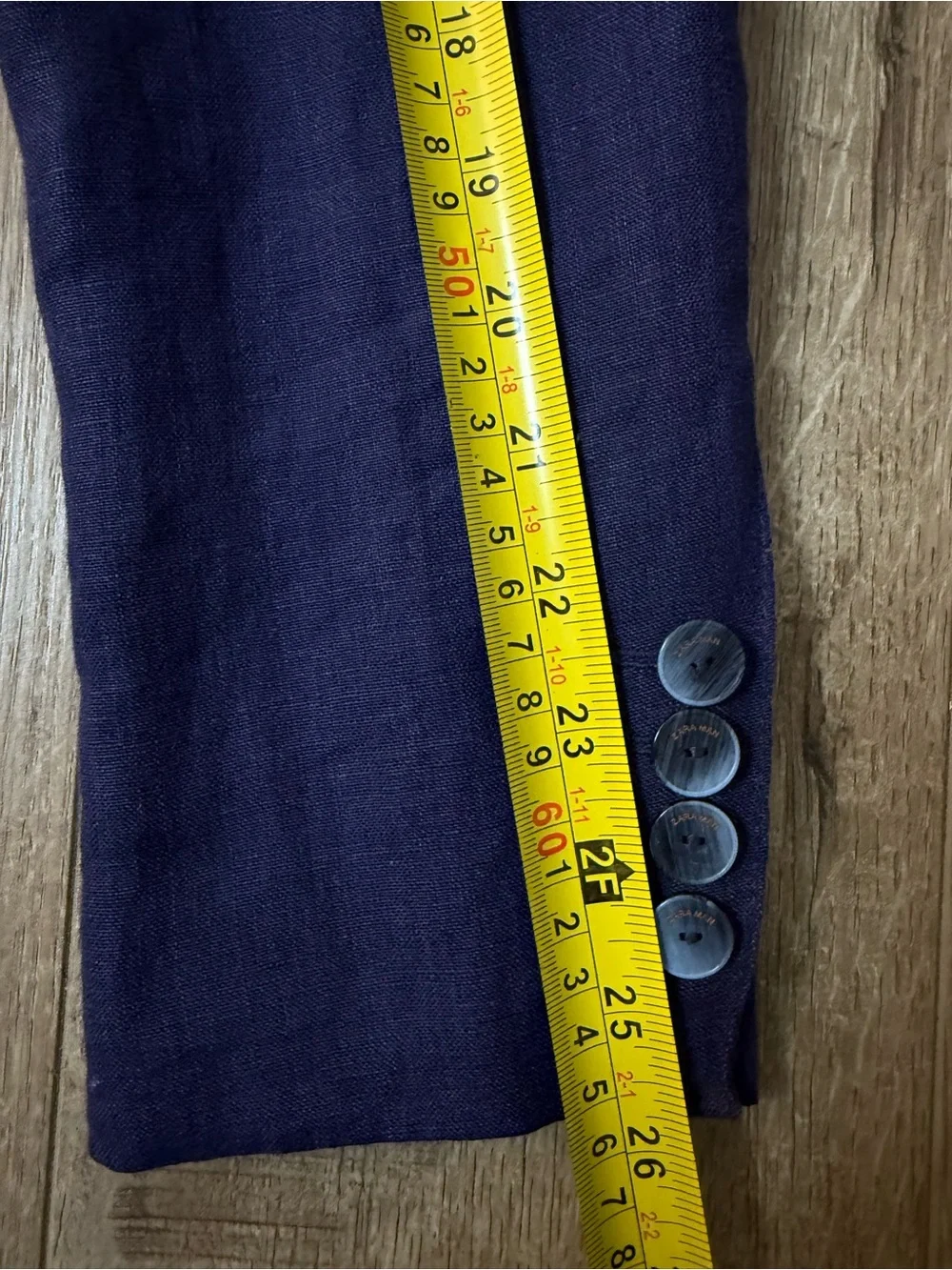 Zara Men's Basic Dark Blue 100% Linen Summer Sport Coat Blazer Size 38R